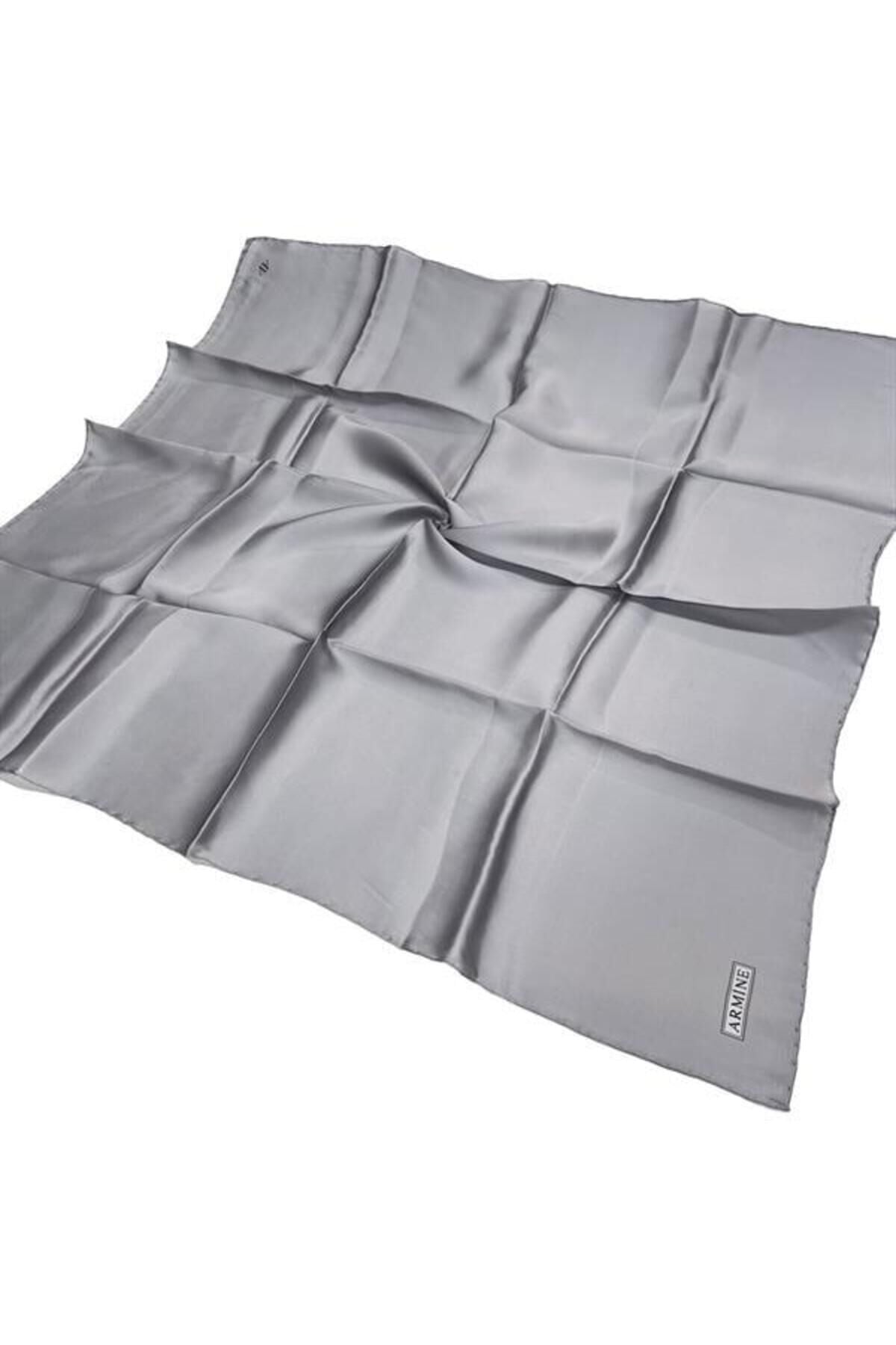 Düz İpek Eşarp - 11 Gri Sura 11 Gri - 90X90