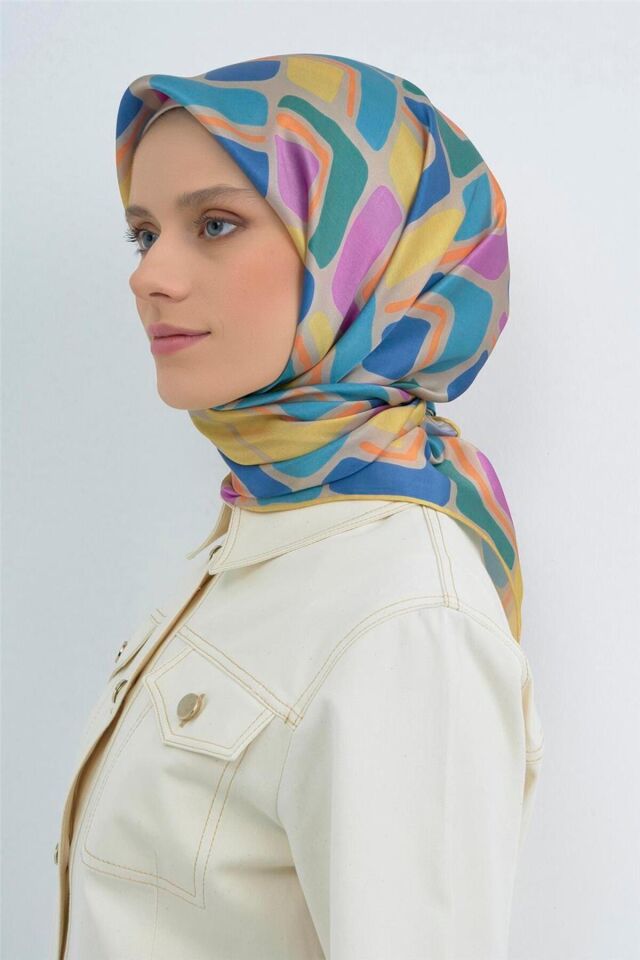 Saf İpek Twill Eşarp 9504D 55