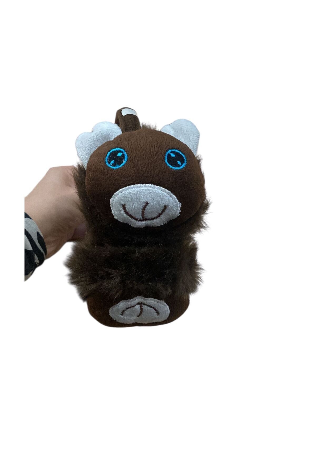 Peluş Kız Çocuk Peluş Figürlü Oynar Kulaklı Sesli Kışlık fuşya Çoçuk kulaklık Kahverengi