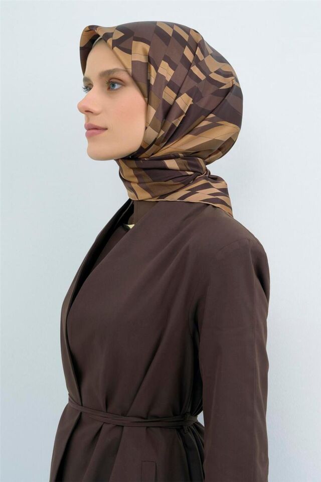 Saf İpek Twill Eşarp 9507D 02