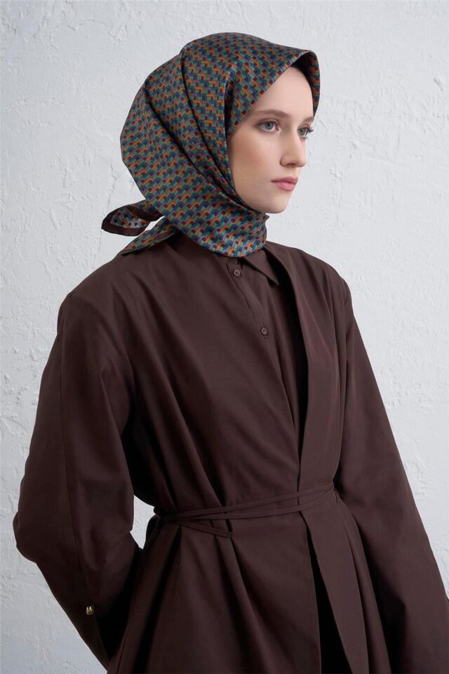 Saf İpek Sura Eşarp 9417D 52 Çok Renkli̇