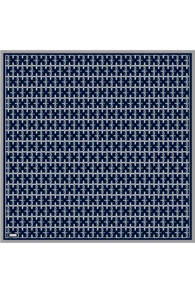 Saf İpek Eşarp 4102D (Twill İpek) 90 x 90 Lacivert Lacivert
