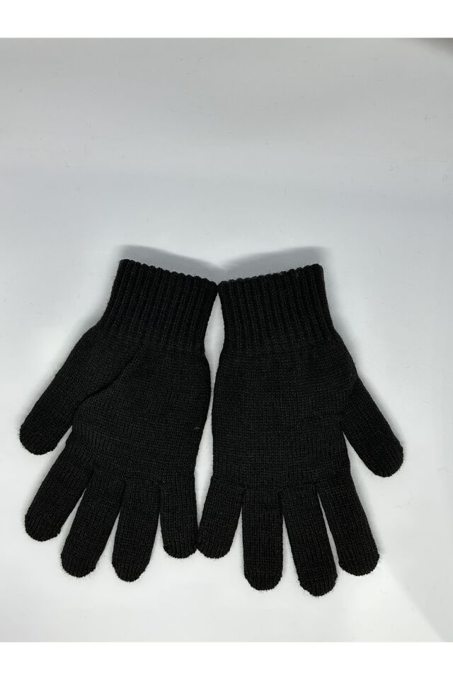 Siyah Triko Örme Unisex Eldiven / Kadın / Erkek balal giyim Siyah