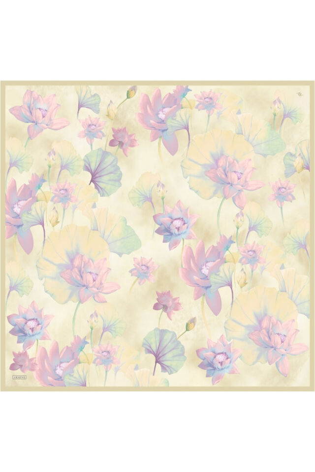 Saf İpek Twill Eşarp 9505D 05 Sari