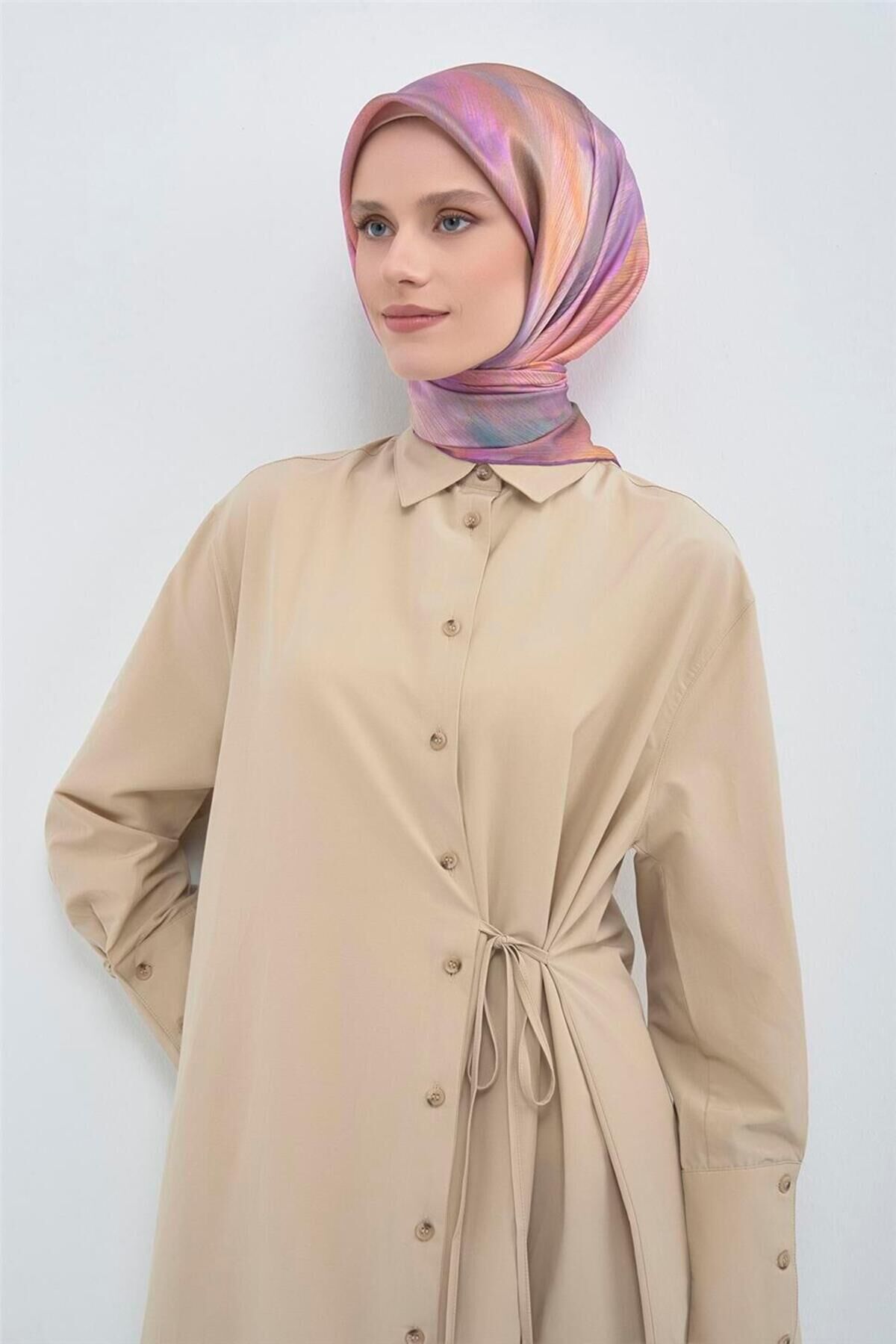 Saf İpek Sura Eşarp 9513D 89 Pembe