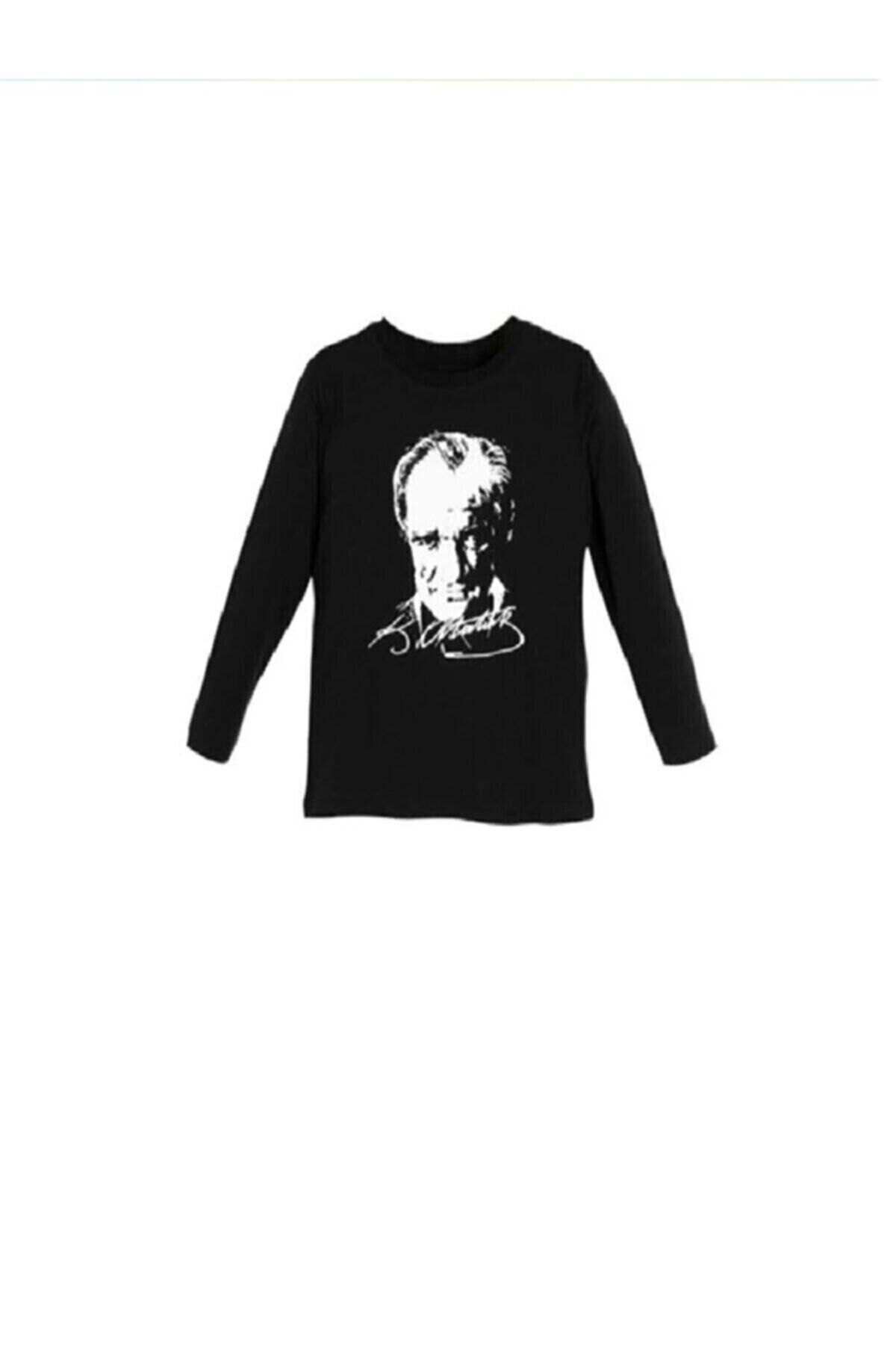 Uzun Kollu Atatürk Baskılı Çocuk Tişort Unısex