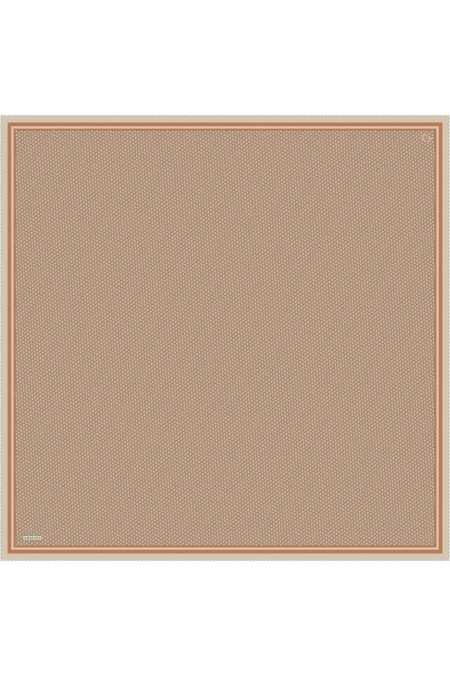Saf İpek Twill Eşarp 9528D 04 Açik  Kahve