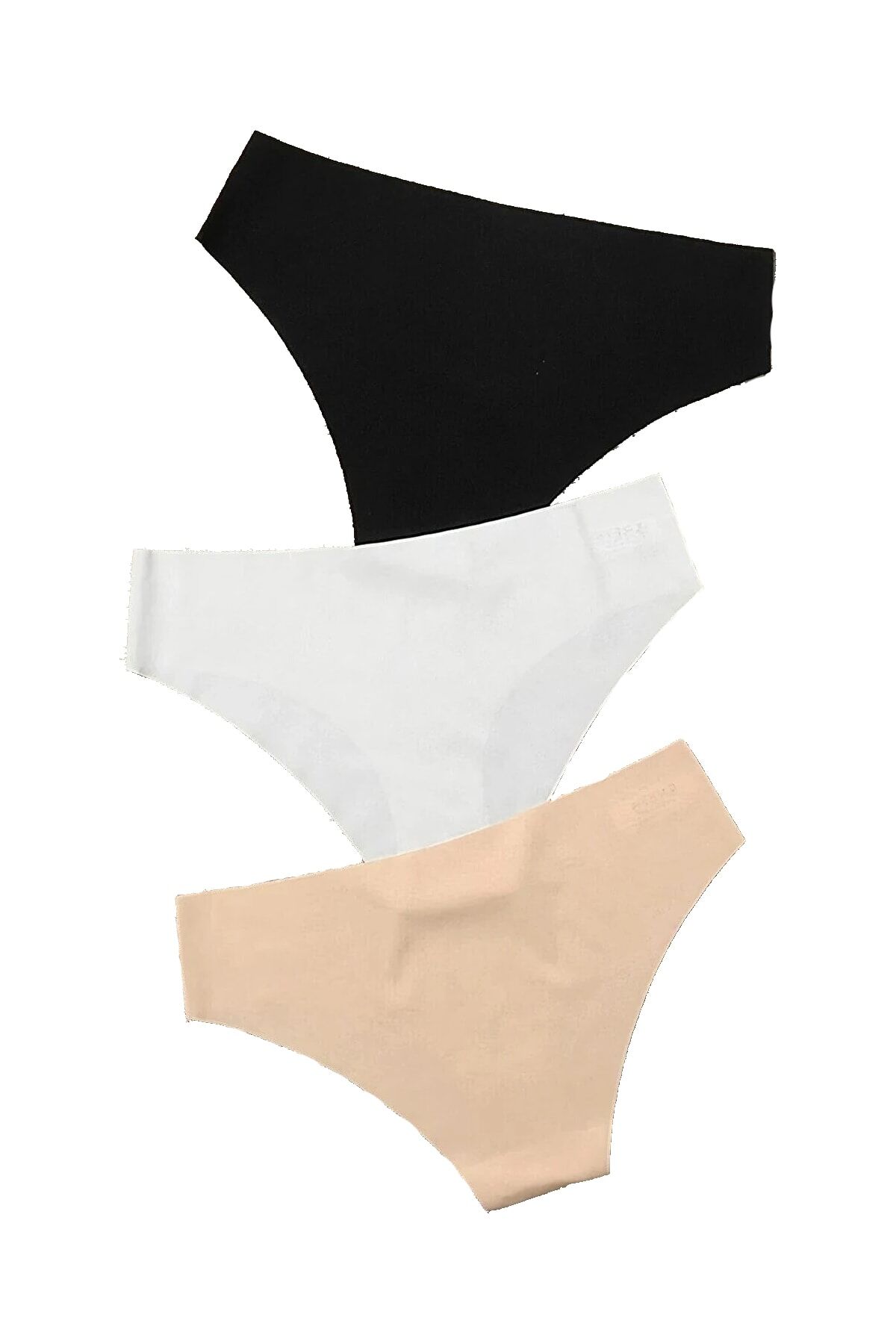 3'lü Dikişsiz Lazer Kesim Iz Yapmaz Bikini Slip Külot Lazer Kilot Karışık - S