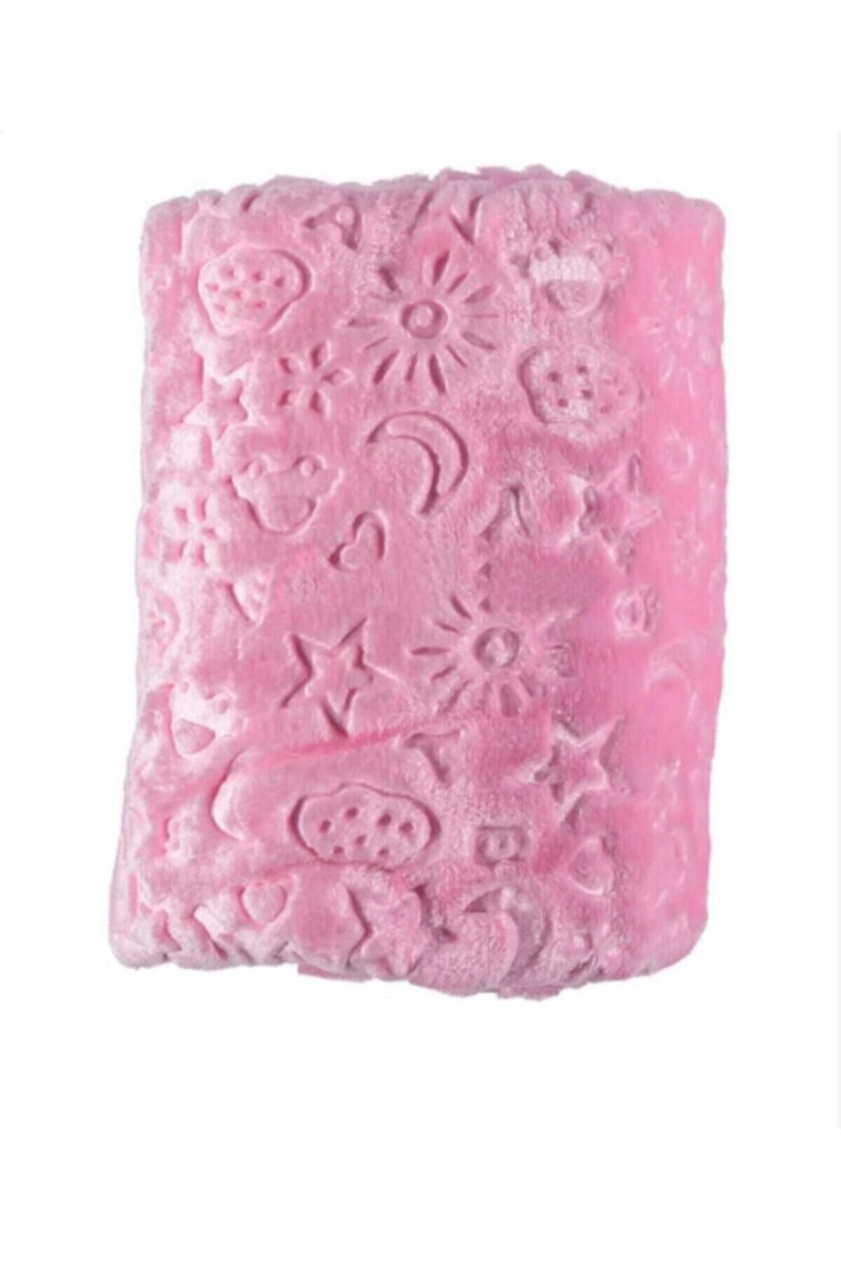 Mavi Kabartmalı Bebek Battaniyesi (ÜRÜN MEVSİMLİKTİR INCEDİR.) Pembe