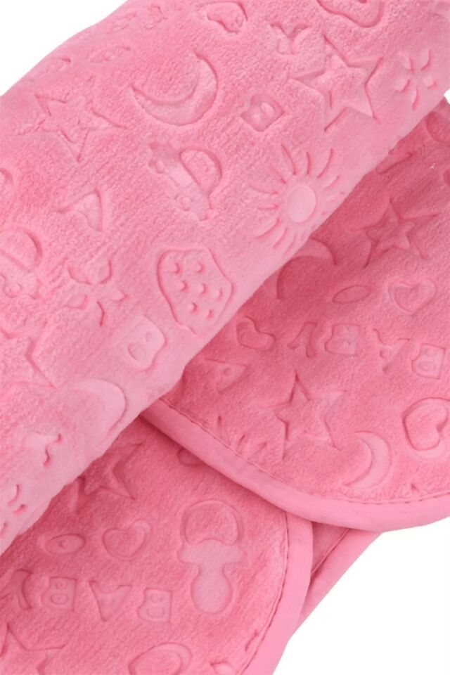 Mavi Kabartmalı Bebek Battaniyesi (ÜRÜN MEVSİMLİKTİR INCEDİR.) Pembe