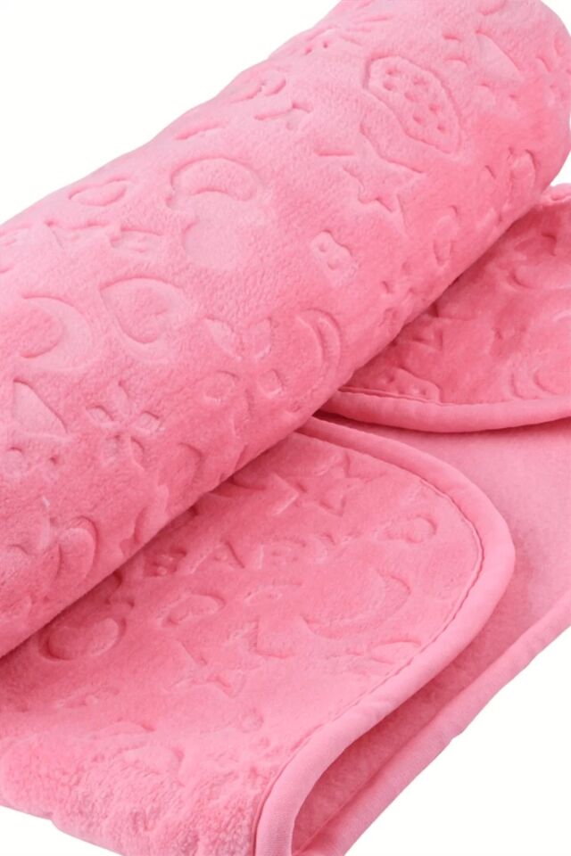 Mavi Kabartmalı Bebek Battaniyesi (ÜRÜN MEVSİMLİKTİR INCEDİR.) Pembe