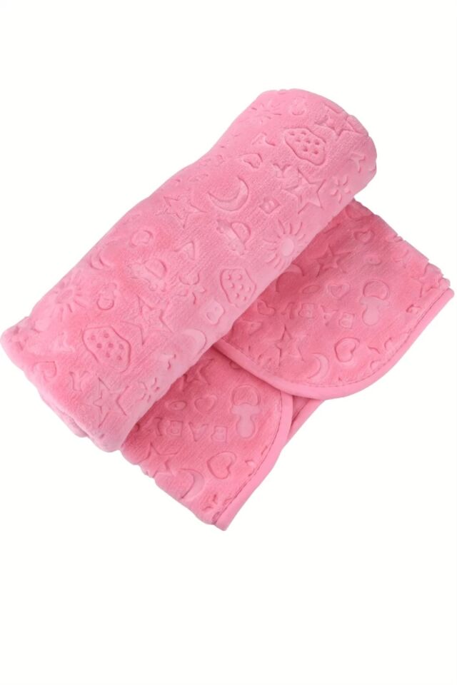 Mavi Kabartmalı Bebek Battaniyesi (ÜRÜN MEVSİMLİKTİR INCEDİR.) Pembe