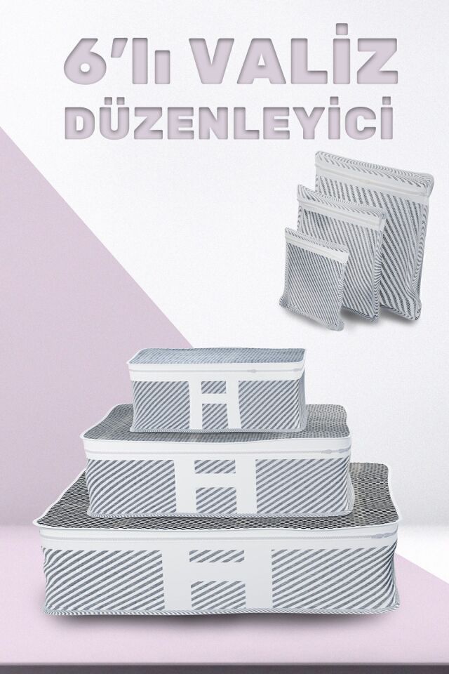 6'lı Set Bavul Içi Düzenleyici, Bavul Organizer, Valiz Düzenleyici Hurç