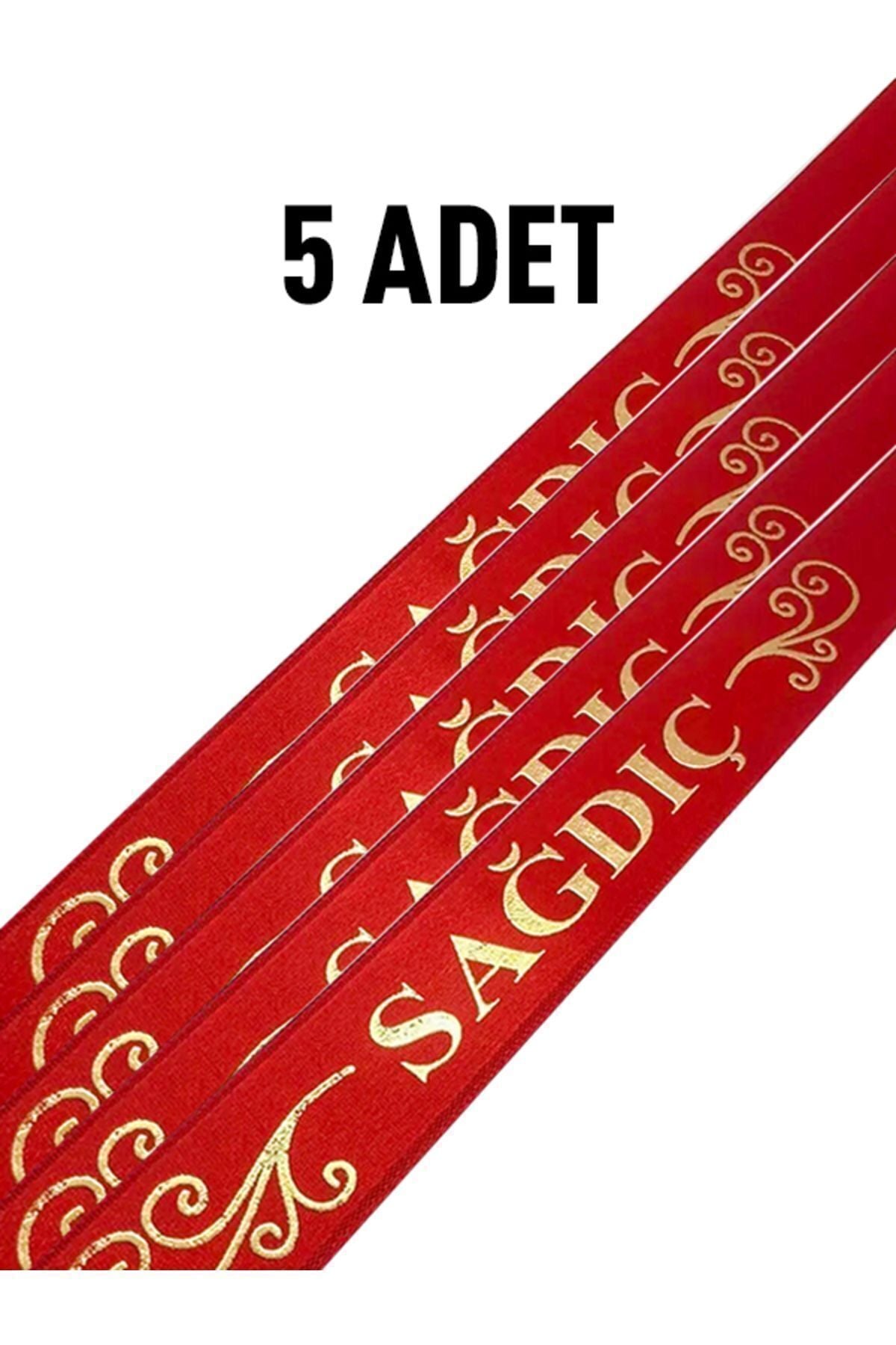 Kırmızı Sağdıç Kurdelesi Sağdıç Kolluk Kol Kurdele Kına Gecesi Düğün Malzemeleri (5 ADET) – Kurdele 5 Adet