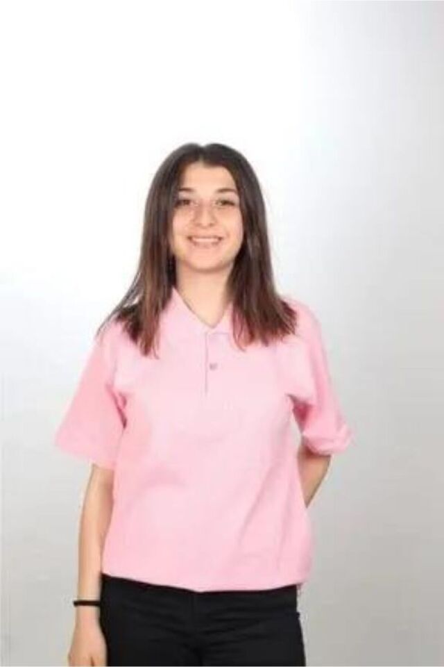 Polo Yaka Kısa Kol Okul Tişörtü kısa kol okul lakostu lakost kısa kol Pembe - L