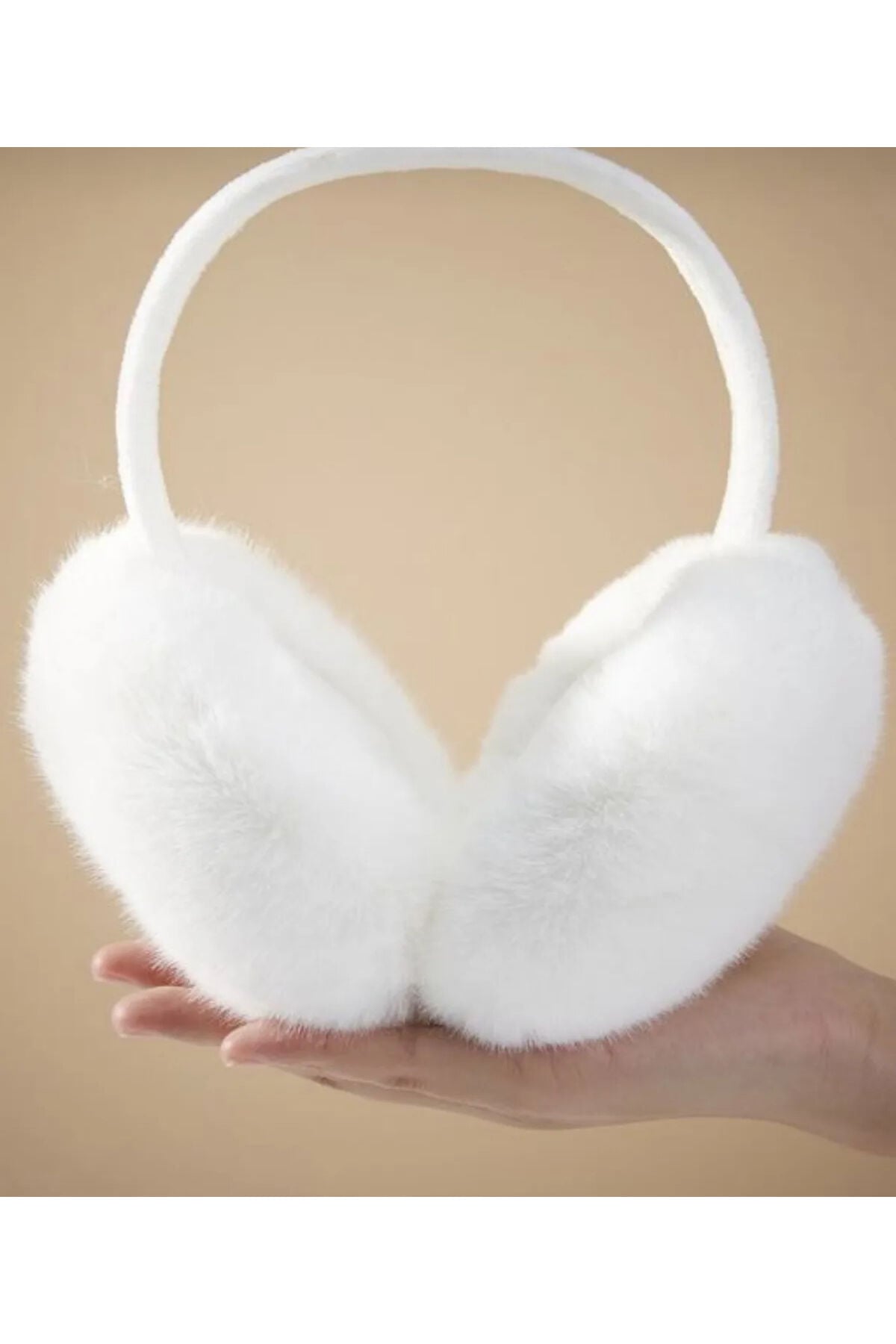 Peluş Kulaklık Beyaz