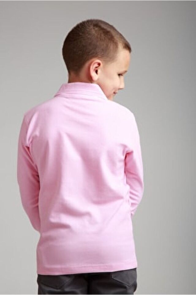 Pembe Unısex Penye Polo Yaka Okul Lakostu Pembe - 5 Yaş