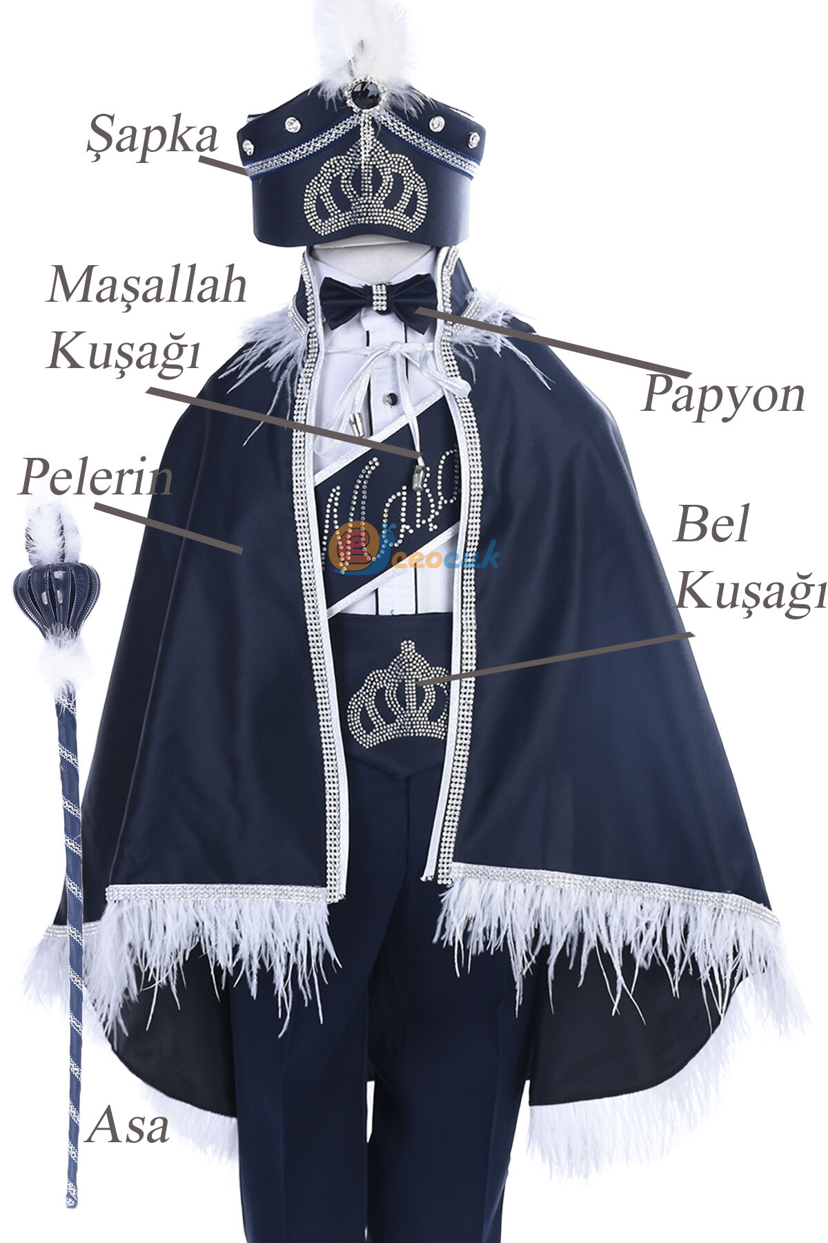 Sünnetlik Pelerini 6'lı Set Lacivert Lacivert - 9-11 Yaş