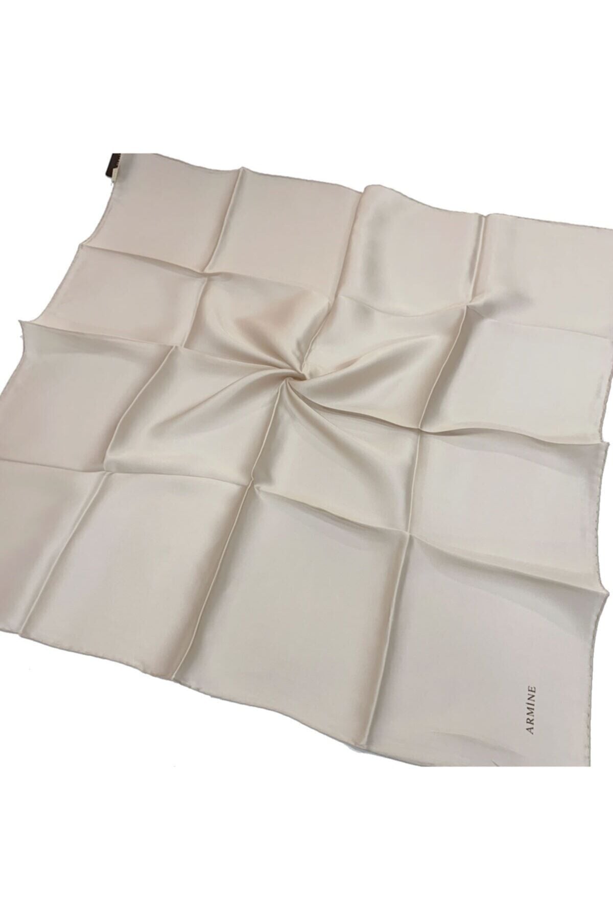 Düz İpek Eşarp - 1001 Siyah Twill 1340 Soft Taş Rengi