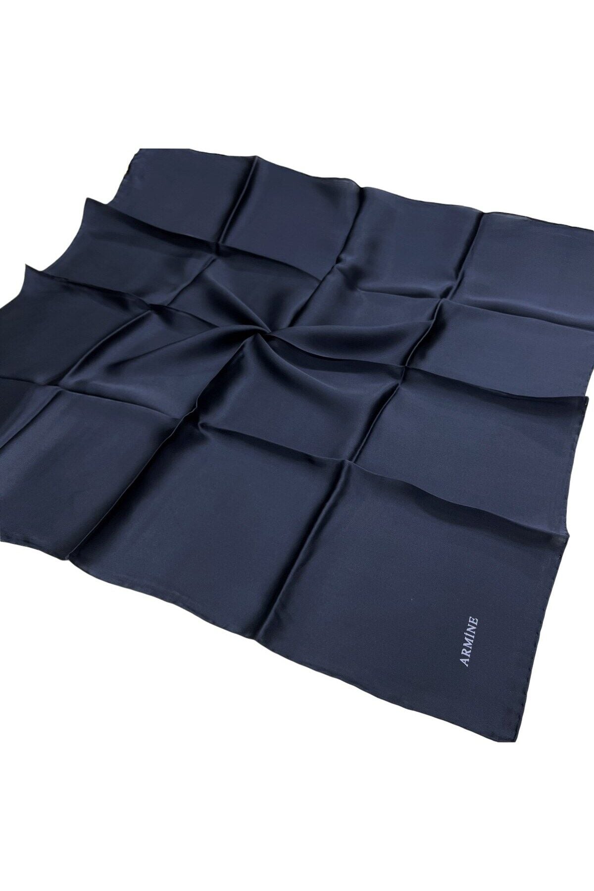 Düz İpek Eşarp - 1001 Siyah Twill 1088 Lacivert