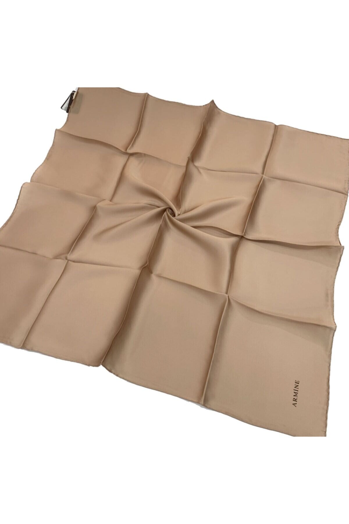 Düz İpek Eşarp - 1001 Siyah Twill 1020 Soft Vizon
