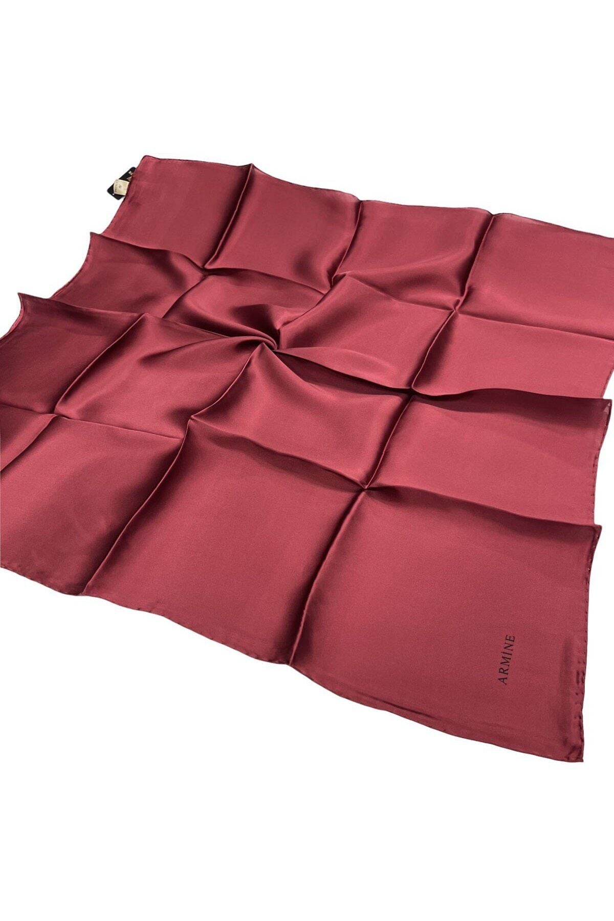 Düz İpek Eşarp - 1001 Siyah Twill 1007 Bordo