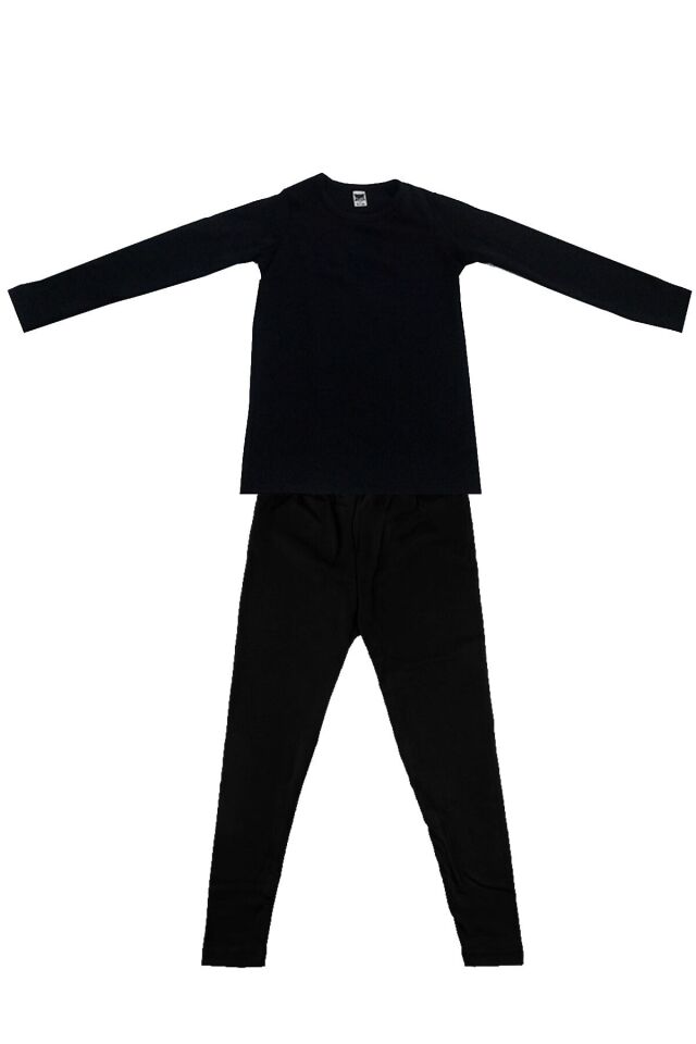 Unisex Çocuk Siyah Termal Alt Üst Takım D135-d136 Siyah - 8-10 Yaş