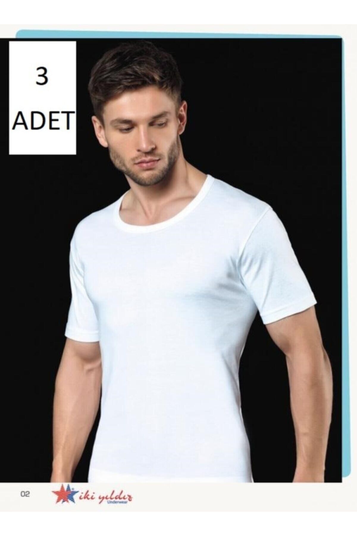 Erkek 3'lü Pamuklu Bisiklet Yaka Fanila Beyaz - XL
