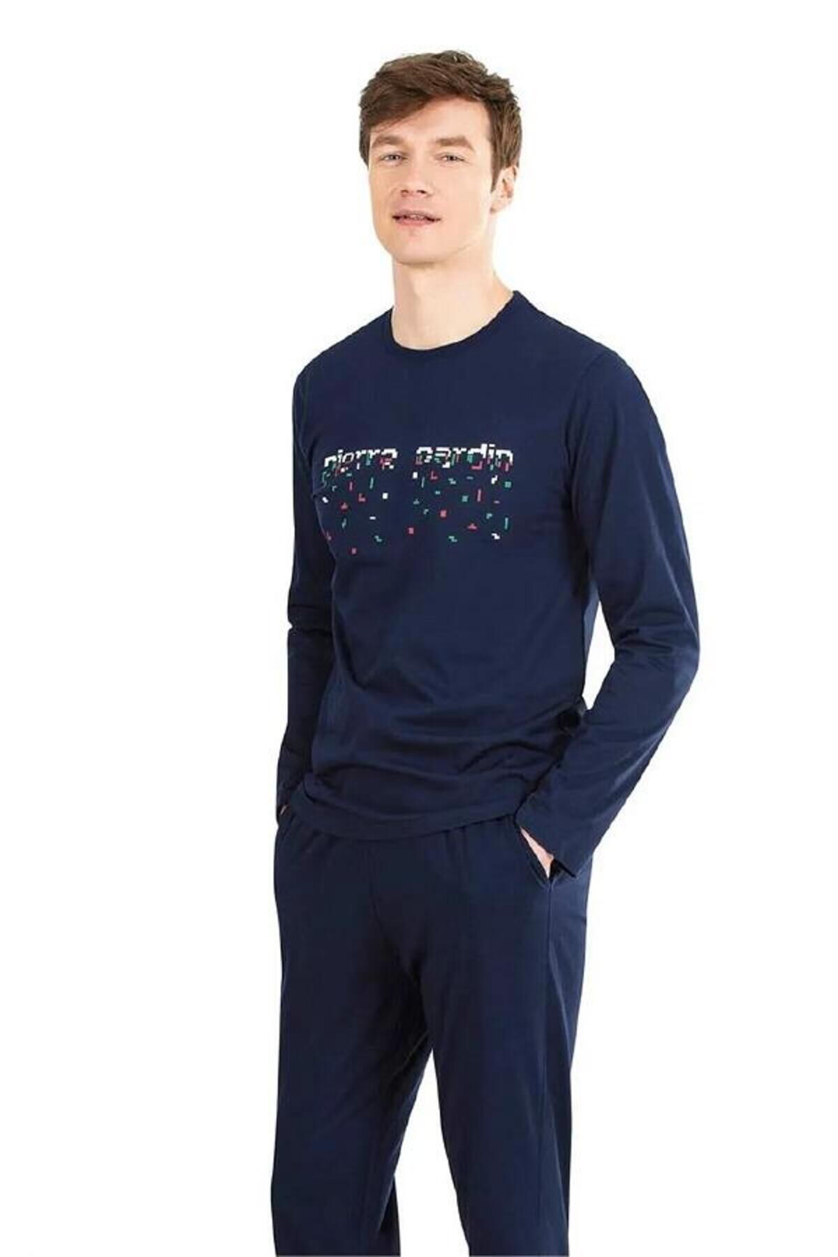 PİERRE CARDİN 6028 ERKEK PİJAMA TAKIMI Laci̇vert - XL