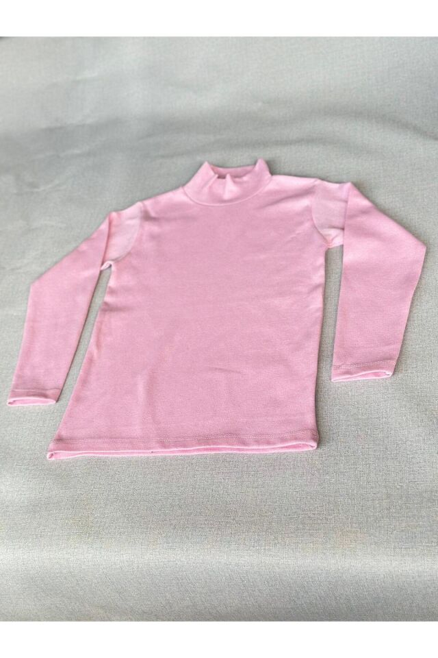 yarım boğazlı ünisex çocuk badi Pembe - 9 Yaş
