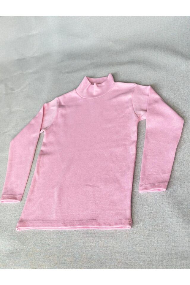 yarım boğazlı ünisex çocuk badi Pembe - 9 Yaş