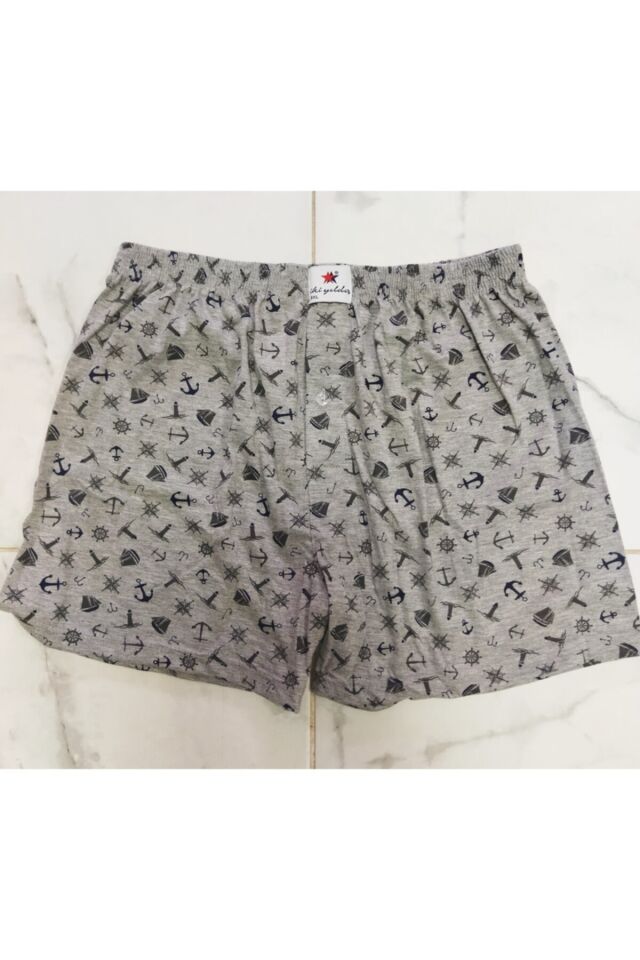 Büyük Beden %100 Pamuklu Desenli Havlu Bel Boxer Renkli̇ - XL
