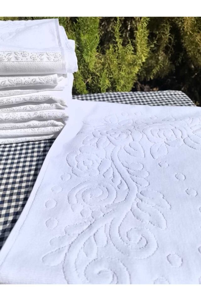 Etamin Boşluklu , Premium Beyaz Havlu Lüks