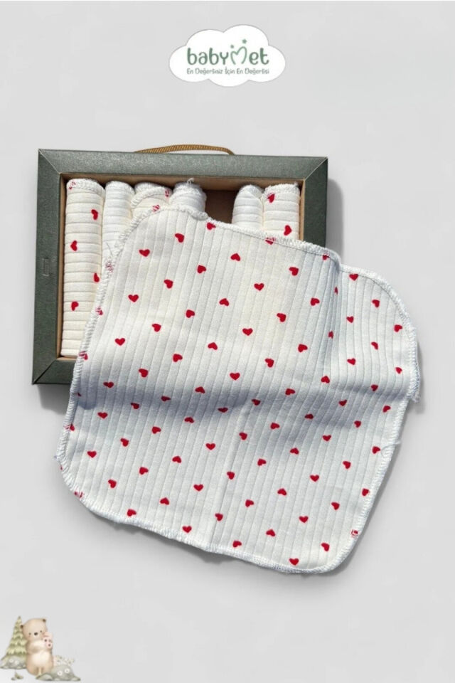 %100 Pamuk Organik Bebek Ağız Mendili 7'li Set, 25x25 cm Yumuşak&Hipoalerjenik