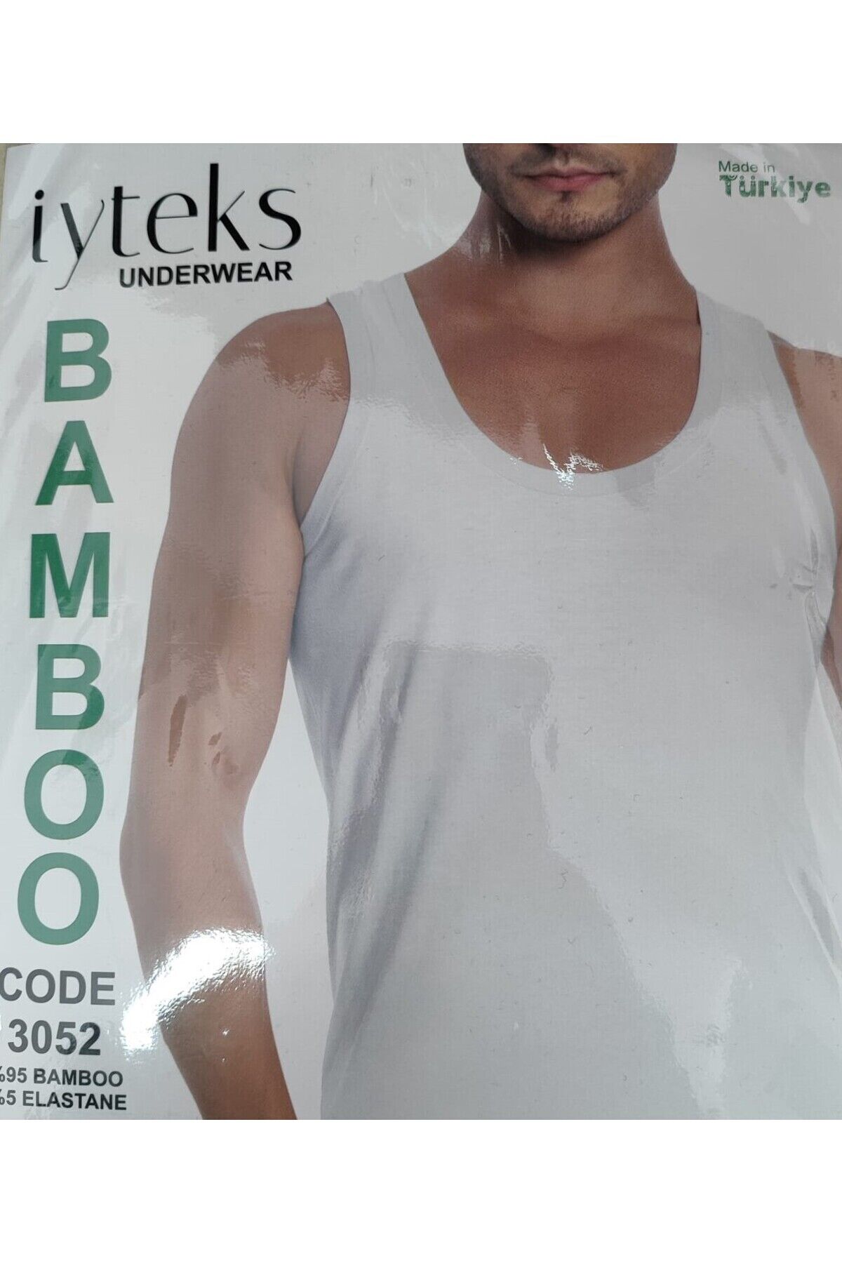 erkek %95 bambu %5 likralı yumuşacık atlet Beyaz - 2XL