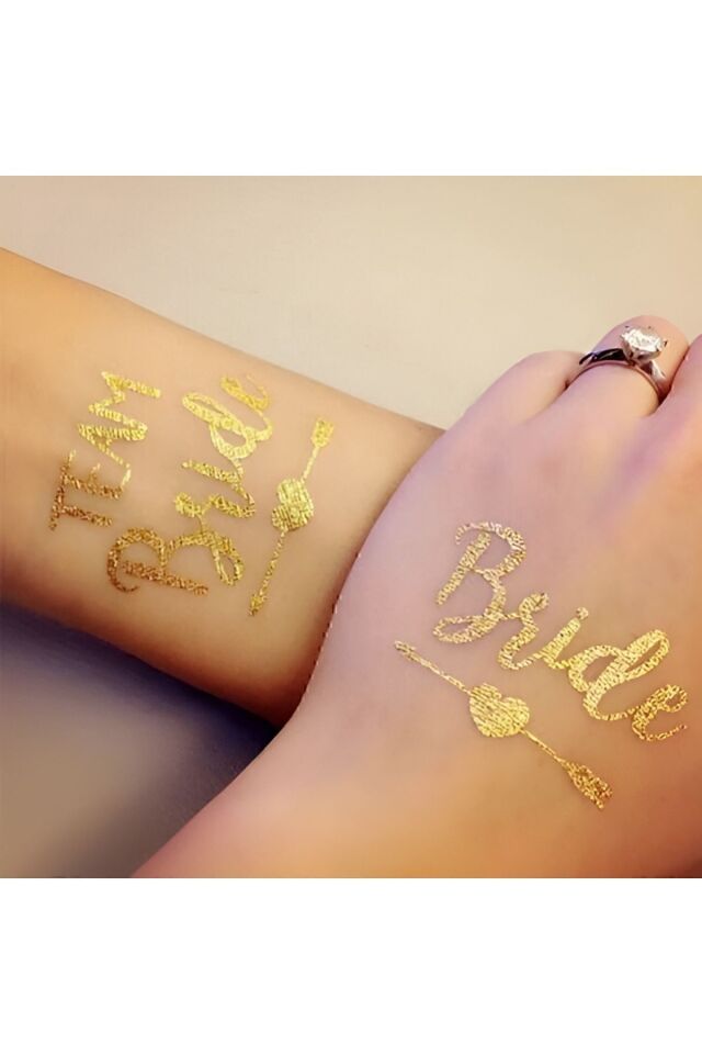 gold Bride Taç -kuşak-dövme Seti Bride To Be