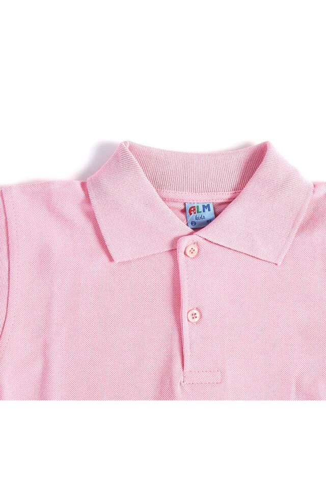 Pembe Kısa Kol Okul Çocuk Lakos Tişört/T-shirt - 80238-Pembe Pembe - 12-13 Yaş