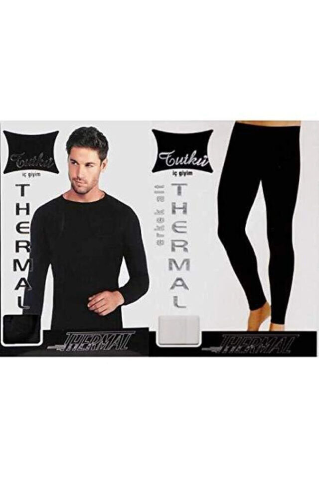 2li Takım Erkek Thermal Tayt Siyah - 2XL