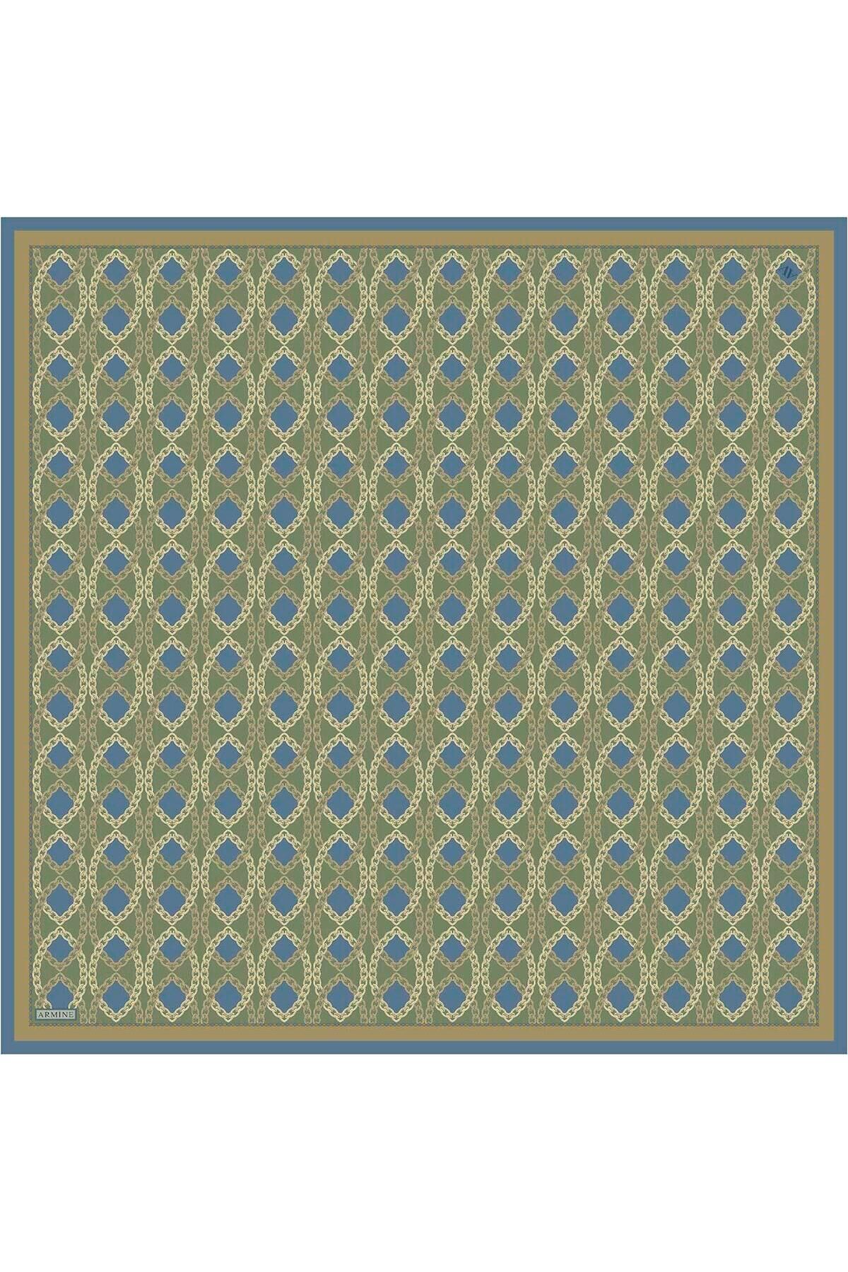 Klasik Desenli Saf İpek Twill Eşarp 9410D 04