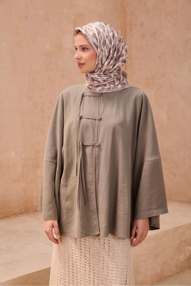 Twill İpek Eşarp - 4103-85 Bej Vizon Renkli