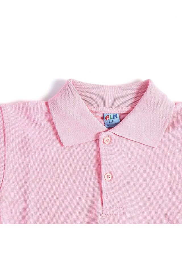 Pembe Kısa Kol Okul Çocuk Lakos Tişört/T-shirt - 80238-Pembe Pembe - 15-16 Yaş