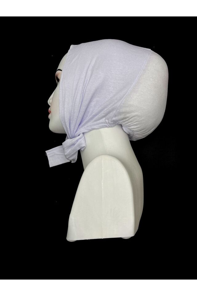 Silkonlu Beyaz Penye Topuz Bone