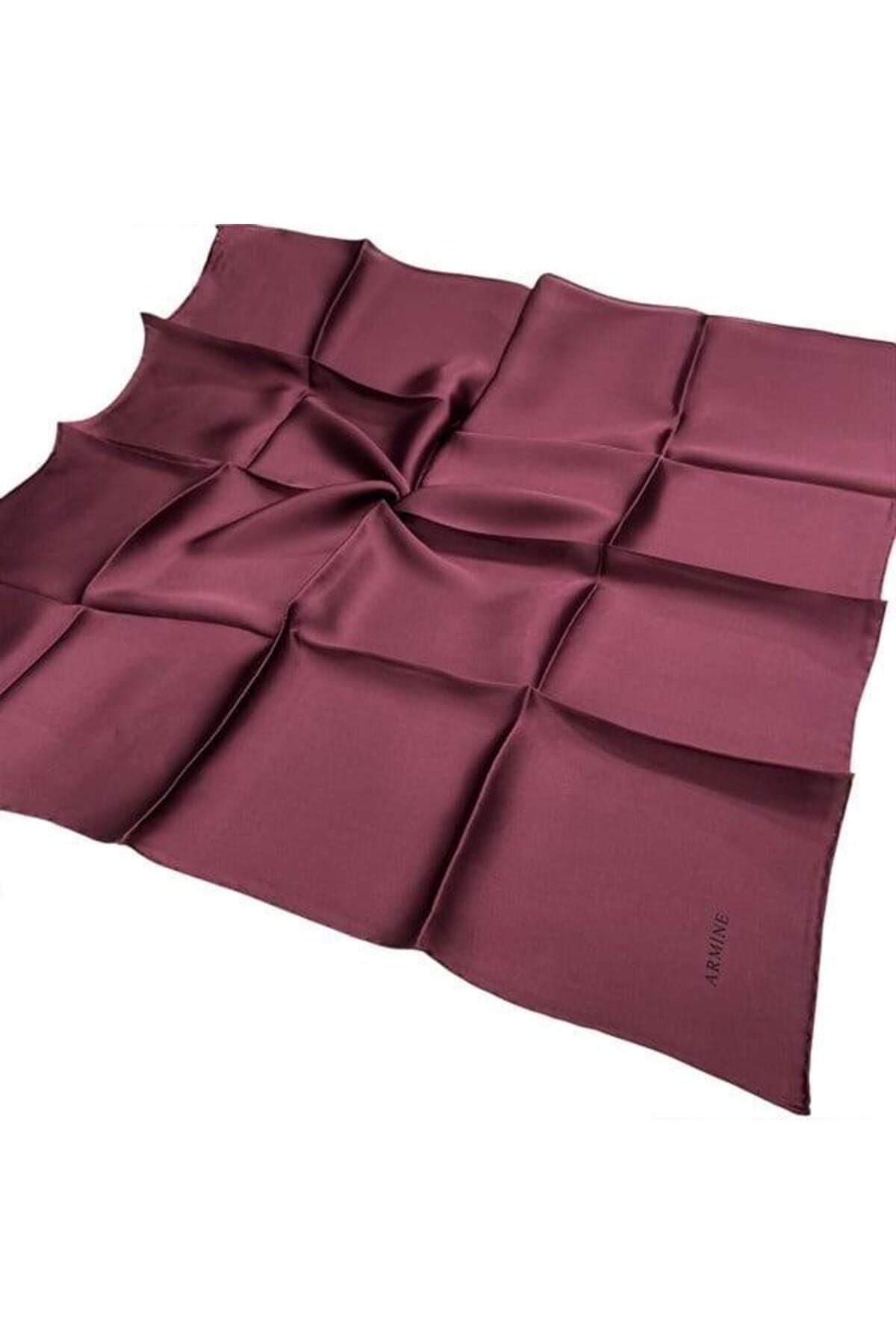 Düz İpek Eşarp - 1080 Bordo Sura Bordo - 90X90