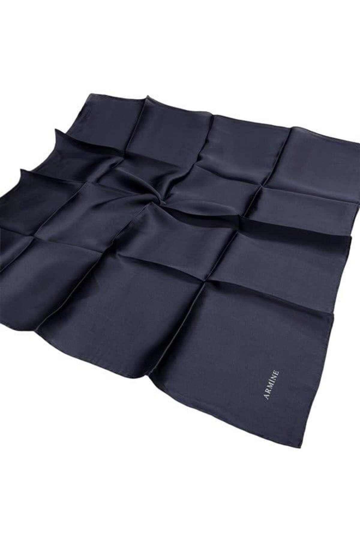 Düz İpek Eşarp - 1003 Lacivert Sura Koyu Lacivert - 90X90
