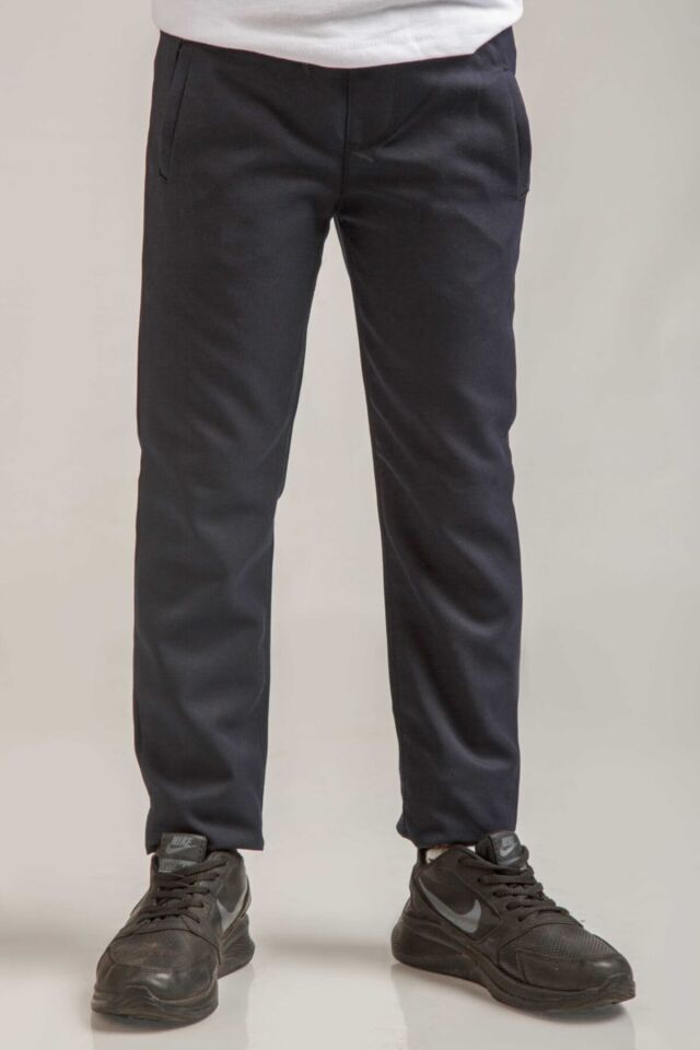 Tamlastikli Kumaş Okul Pantalonu Füme Füme - 9 Yaş