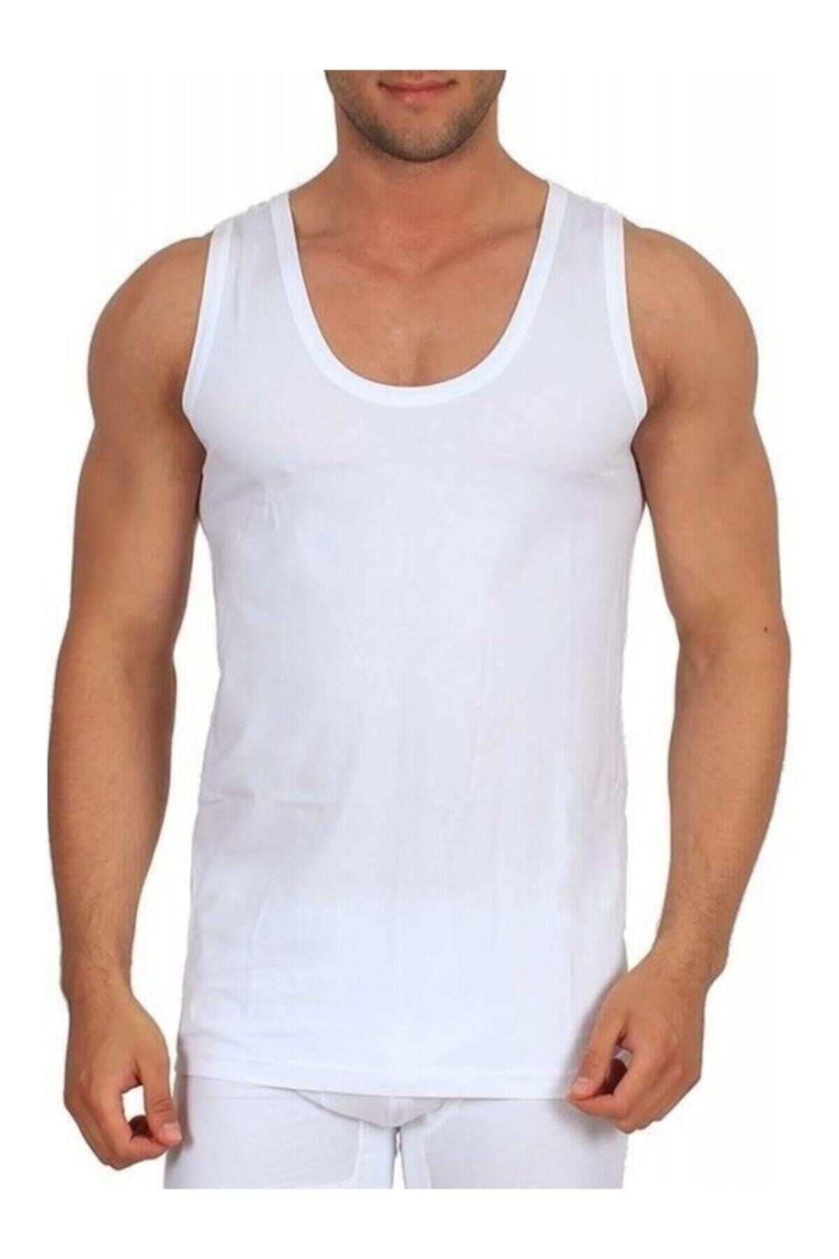 0101-8 Erkek Beyaz 6'lı Atlet Beyaz - 3XL