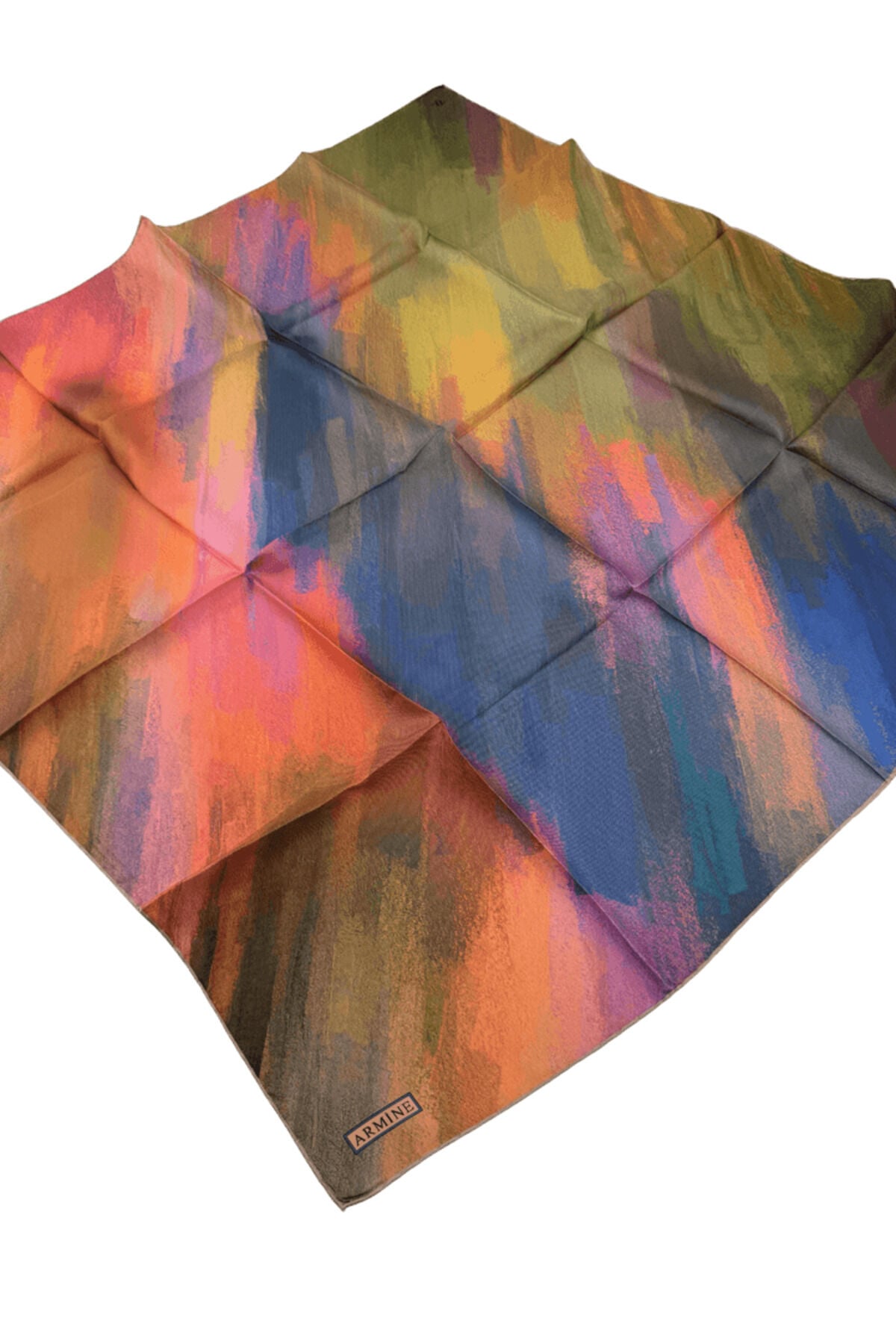 Twill İpek Eşarp 9308D Çok Renkli 8 - 90X90