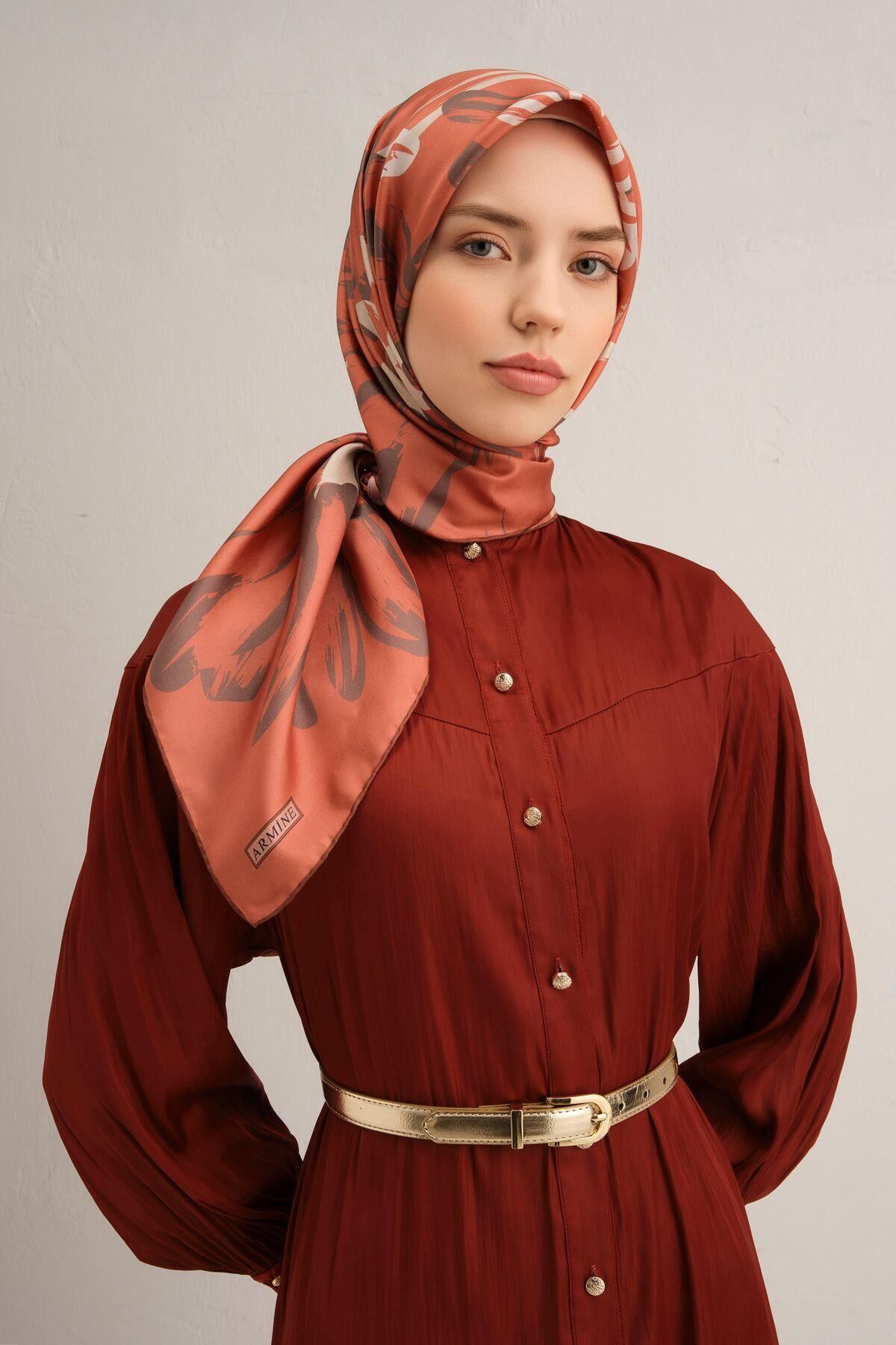 2025 Yaz Sezonu %100 Sura İpek Eşarp 9322D 55 55 - 90X90