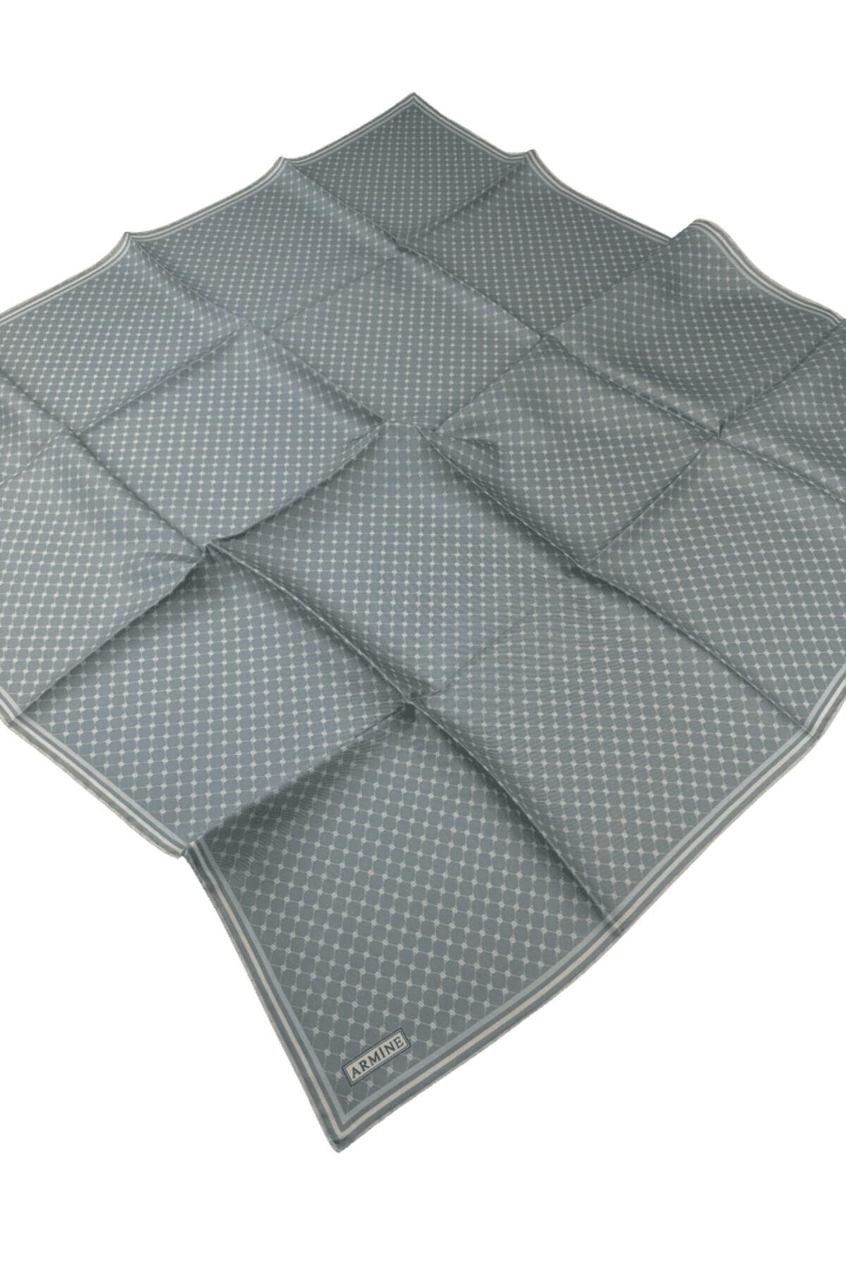 Twill İpek Eşarp 9345D Mint Yeşili - Krem - 100 X 100