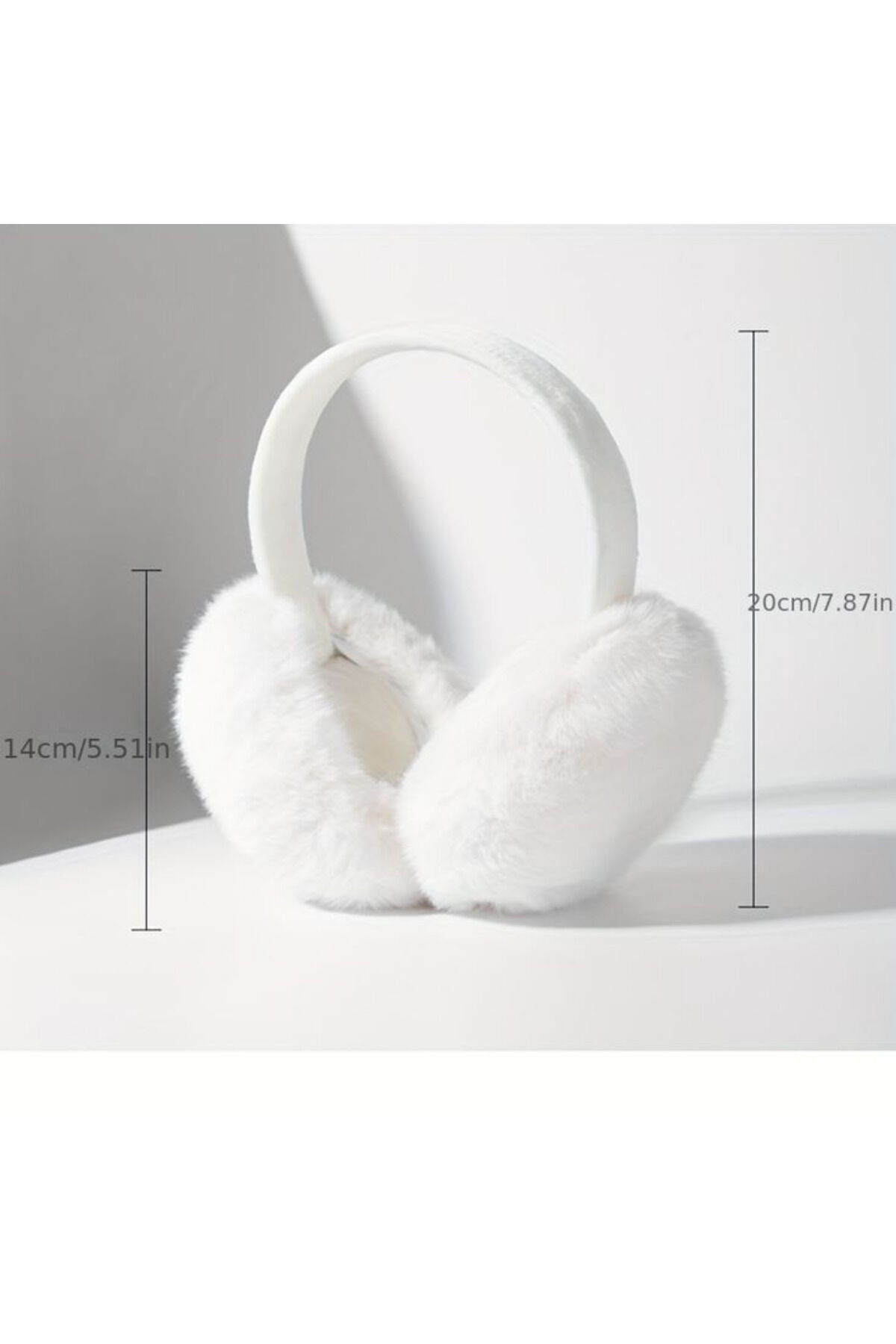 Kadın Soğuktan Koruyucu Soft Peluş Kışlık Kulaklık Kulak Isıtıcı Beyaz